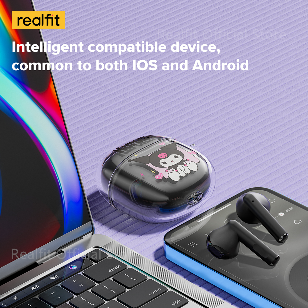 Tai Nghe Bluetooth Realfit F1 Kèm Hộp Đựng Kiểu Dáng Dễ Thương