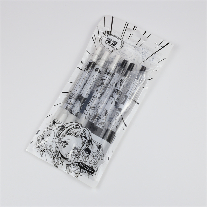 Set 6 Bút Bi 0.5mm In Hình Anime Dễ Thương
