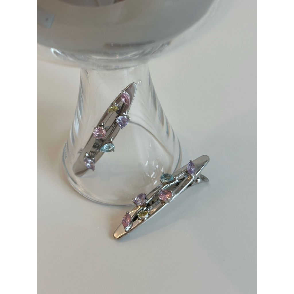 Kẹp Tóc Mái Bằng Kim Loại Đính Đá zircon Màu Kẹo Ngọt Ngào Dễ Thương