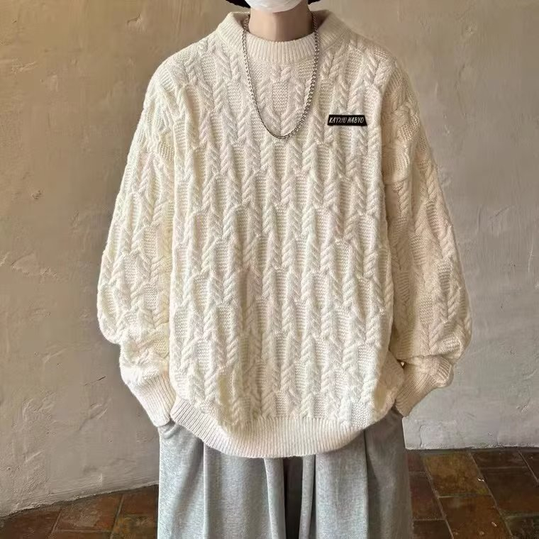 Áo Sweater Nam Dệt Kim Dáng Rộng Màu Trơn Kiểu Hàn Quốc Thời Trang Cho áo len đôi nam nữ áo sweater form rộng
