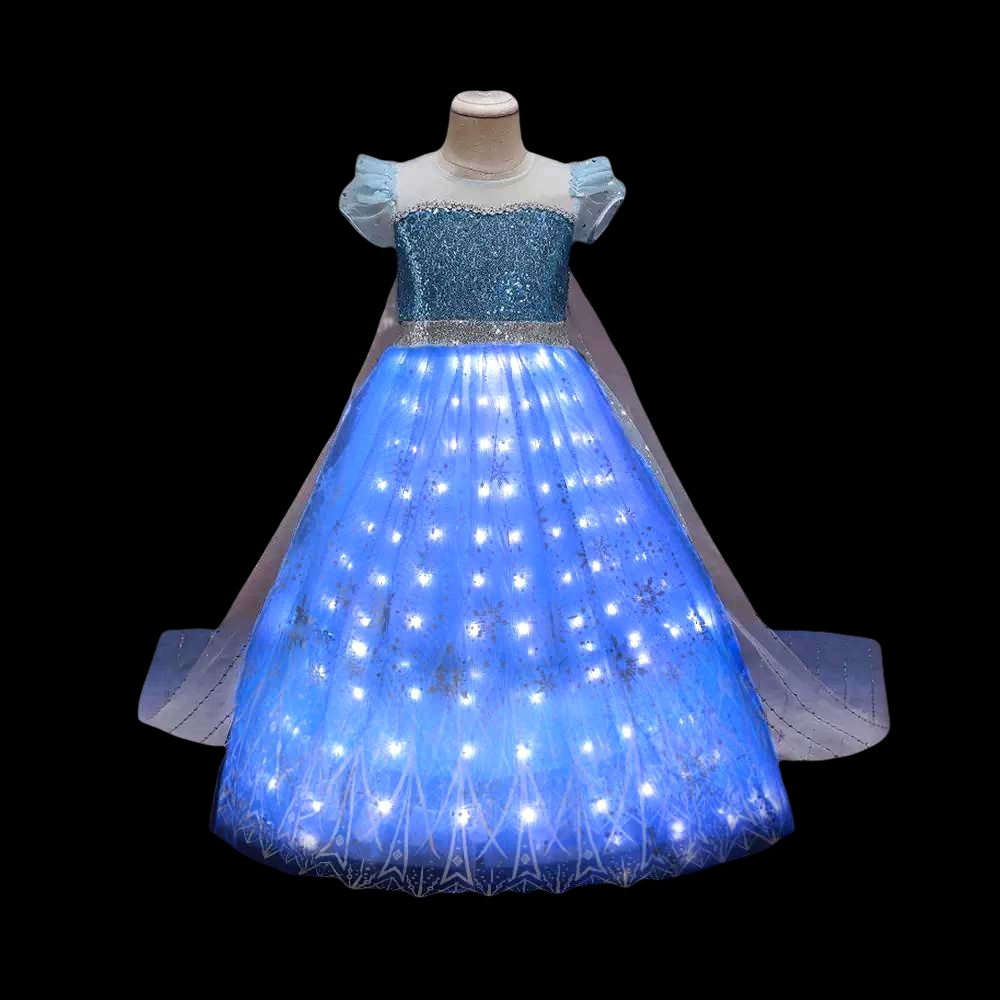 Đầm Hóa Trang Công Chúa Elsa Có Đèn LED Cho Bé Gái