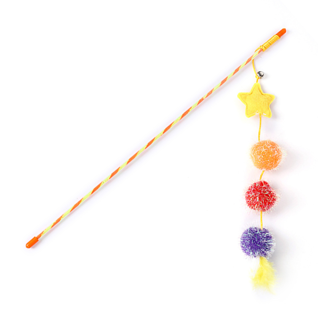 Elsabell. Đồ chơi cần câu mèo gắn lông vũ，Cần Câu Mèo Dây Thép - Đồ chơi cho mèo