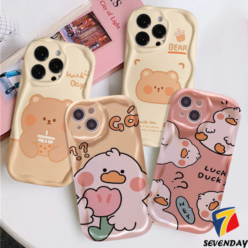 Ốp Điện Thoại Hình Trà Sữa Gấu 3D Dễ Thương Cho iPhone 11 Pro MAX 7 8 Plus 6 6S Plus XR 14 12 13 Pro MAX X XS MAX