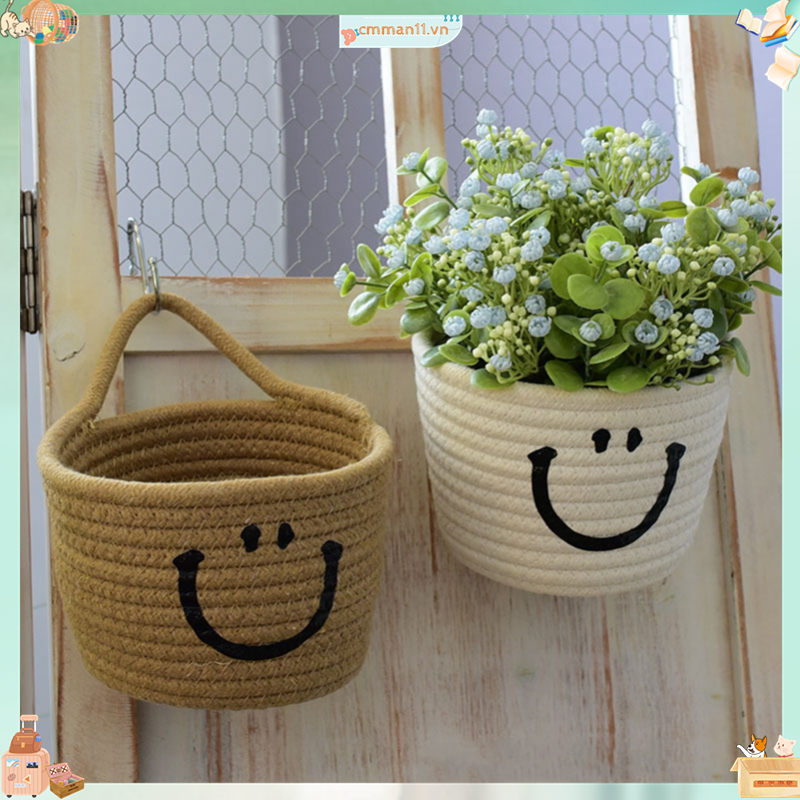Keep order Giỏ đựng đồ bằng dây cotton dễ thương Treo tường mềm có thể gập lại nhỏ đan tay để sử dụng tại nhà cmman11.vn