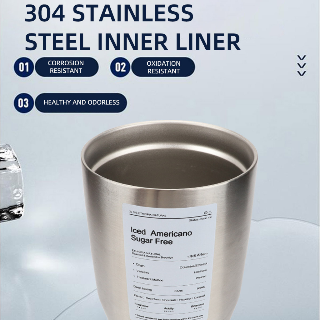 Cốc Đựng Nước 900ml Bằng Thép Không Gỉ Có Nắp Kèm Ống Hút 2 Trong 1 Tiện Dụng Mang Theo Du Lịch