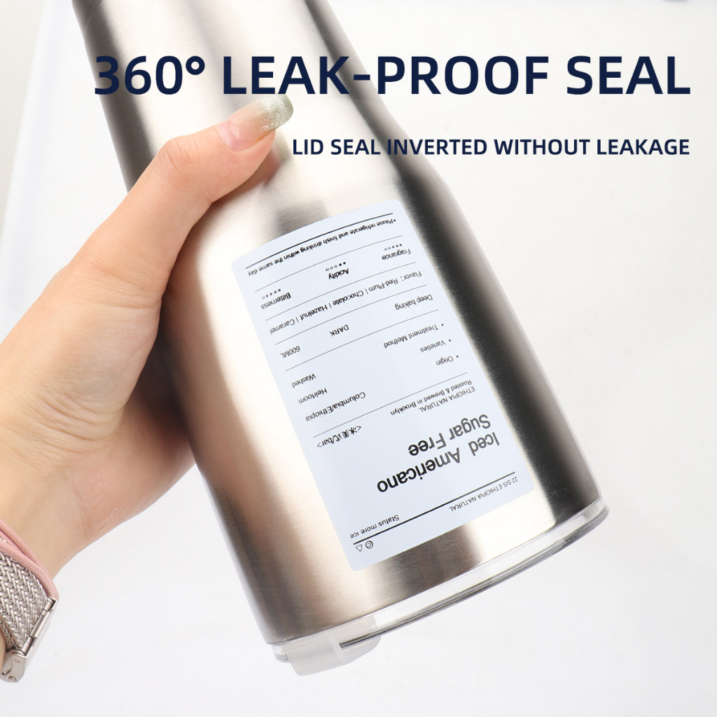 Cốc Đựng Nước 900ml Bằng Thép Không Gỉ Có Nắp Kèm Ống Hút 2 Trong 1 Tiện Dụng Mang Theo Du Lịch