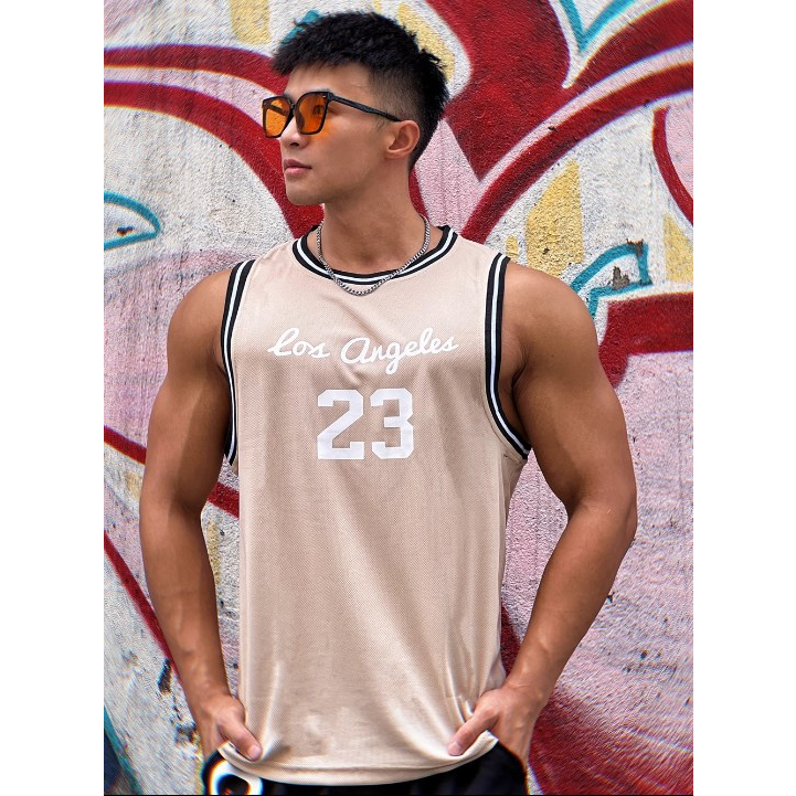 Áo Bóng Rổ Không Tay Thiết Kế Mới Chất Liệu Nhanh Khô Cao Cấp Thời Trang Dành Cho Nam 23