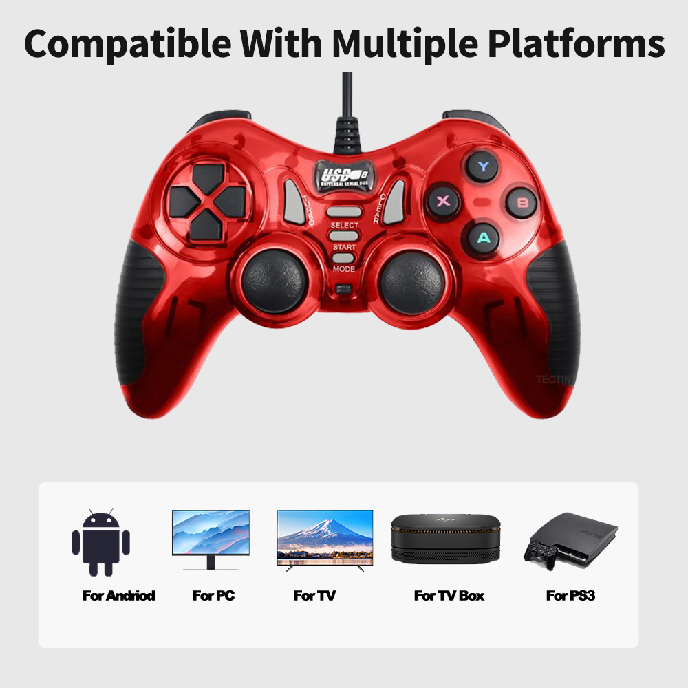 Tay Cầm Chơi Game Có Dây Kết Nối USB Cho PS3 PC Laptop