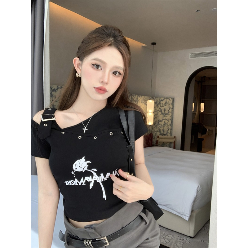 Áo Thun Tay Ngắn In Hình Hoa Hồng Thời Trang Dành Cho Nữ