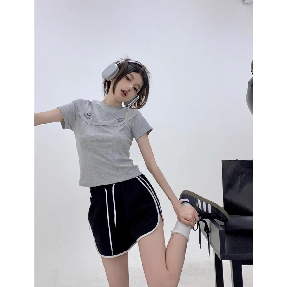 Áo Thun Tay Ngắn Cổ Tròn In Họa Tiết Phong Cách retro Mỹ