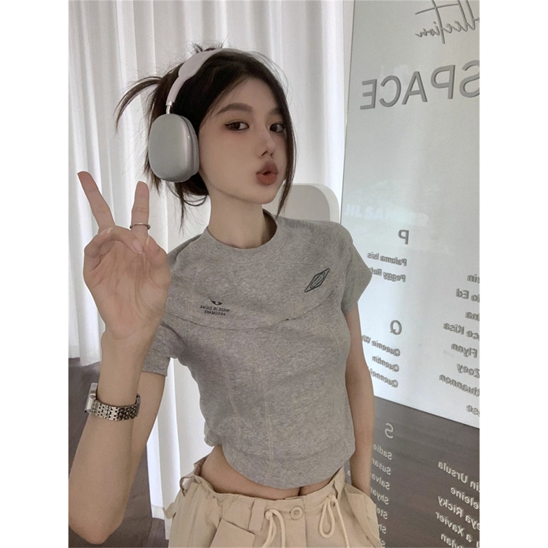 Áo Thun Tay Ngắn Cổ Tròn In Họa Tiết Phong Cách retro Mỹ