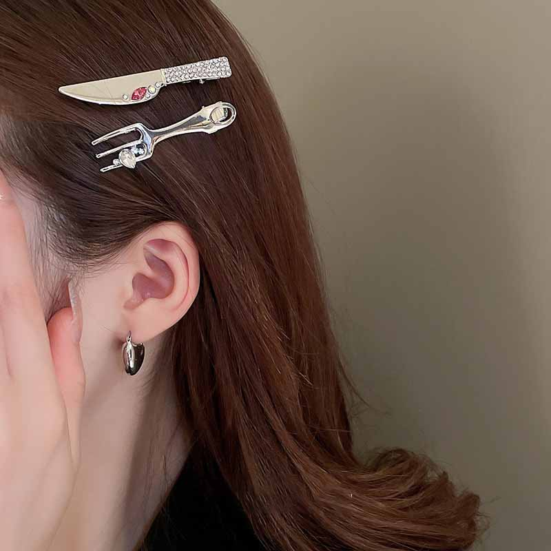 Kẹp Tóc Kim Loại Hình Nĩa Độc Đáo Sáng Tạo Cho Nữ
