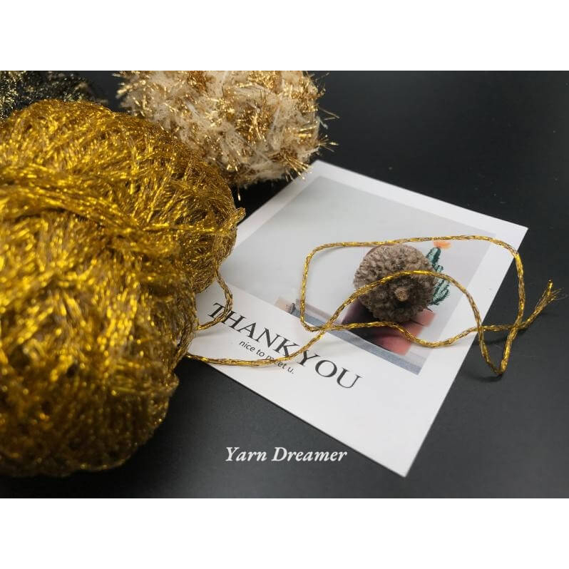 15 Màu Sắc - Sợi vàng long lanh  Sợi bông Sợi len Sợi móc tự làm Sợi đan