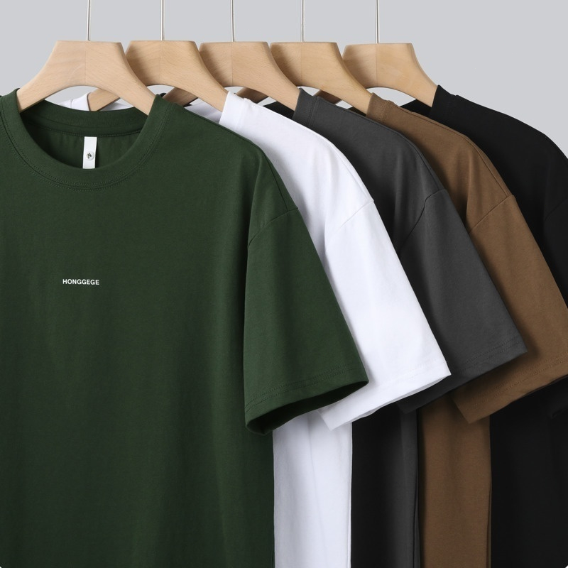 Áo Thun 100% Cotton Tay Ngắn Cổ Tròn Thoải Mái Thời Trang Mùa Hè Cho Nam Giới Có 5 Màu Size M-5XL