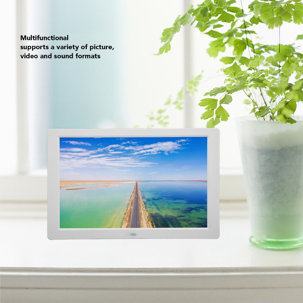 ▲ Khung Ảnh Kỹ Thuật Số 12.1in Màn Hình LCD 1280x800 Máy Quảng Cáo HD Cho Âm Nhạc Video Màu Trắng 100‑240V
