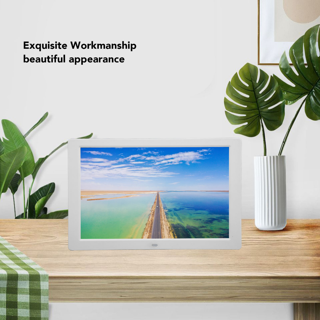 ▲ Khung Ảnh Kỹ Thuật Số 12.1in Màn Hình LCD 1280x800 Máy Quảng Cáo HD Cho Âm Nhạc Video Màu Trắng 100‑240V