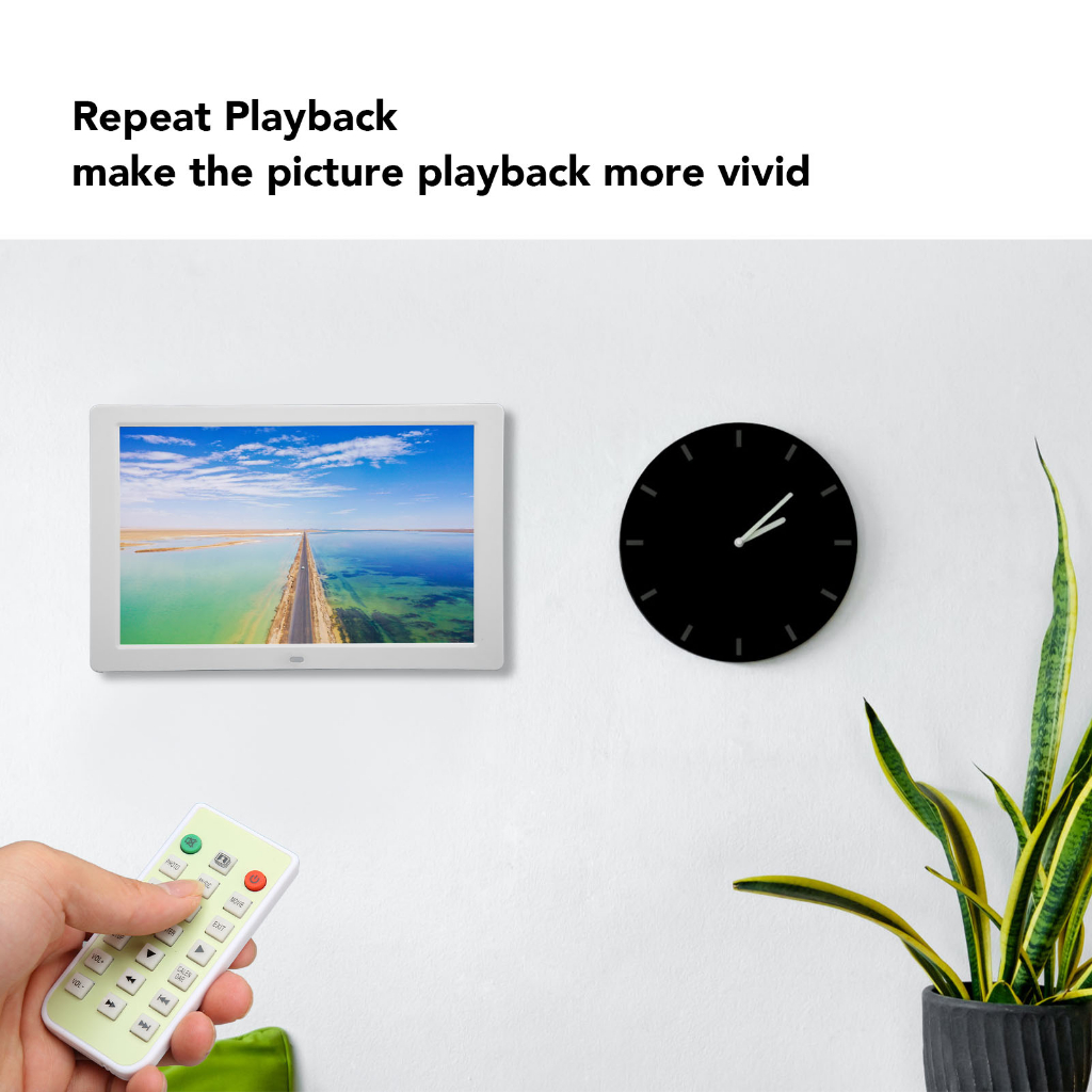 ▲ Khung Ảnh Kỹ Thuật Số 12.1in Màn Hình LCD 1280x800 Máy Quảng Cáo HD Cho Âm Nhạc Video Màu Trắng 100‑240V