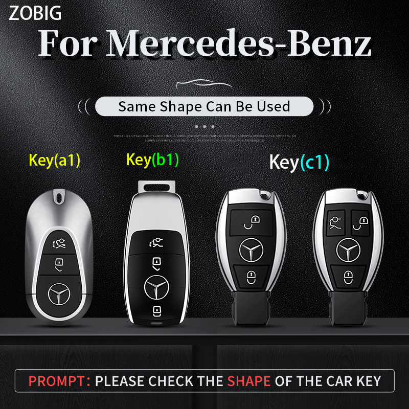 Vỏ Bảo Vệ Chìa Khóa Xe Hơi Mercedes Benz 2017-2023 A-Class G-Class E-Class Bằng Hợp Kim Nhôm