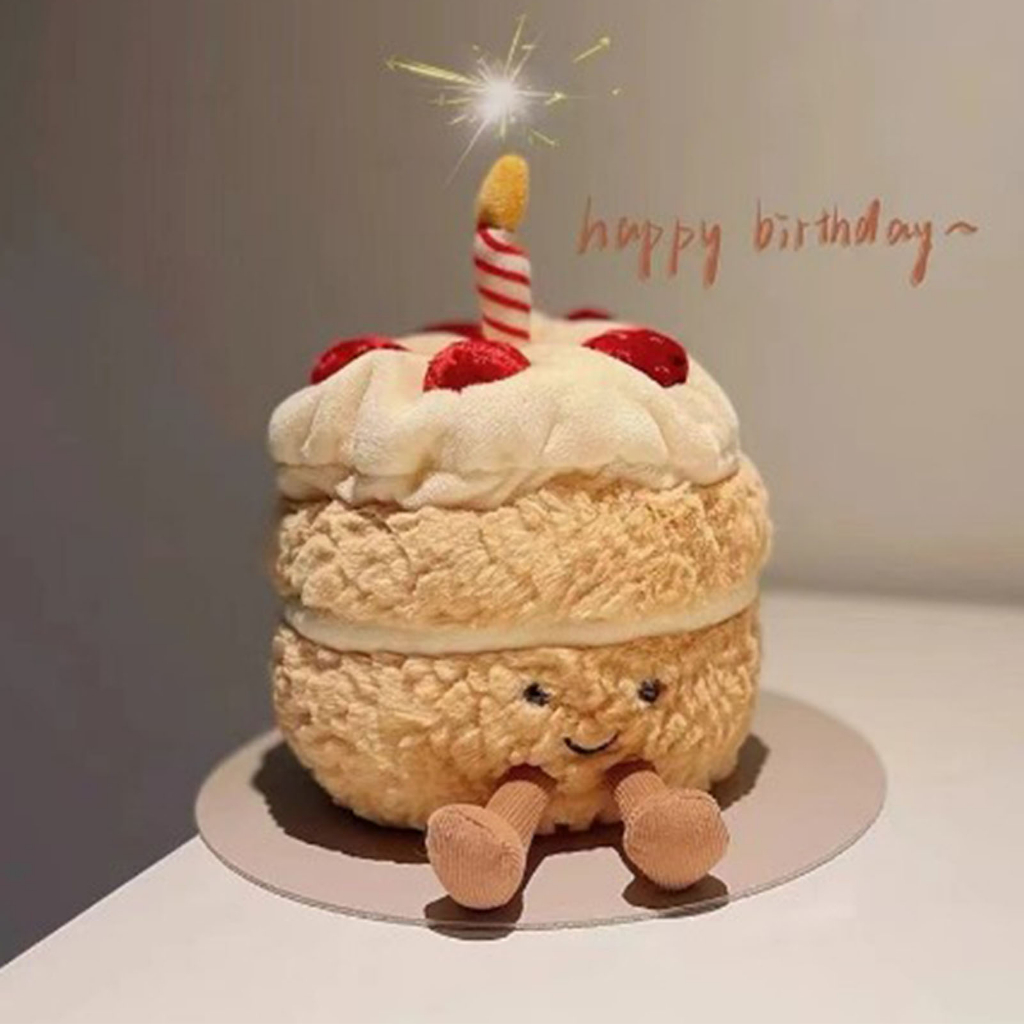 Gấu bông bánh kem Thú Nhồi Bông Hình Bánh Kem Sinh Nhật Bằng Nhựa PP Hoạt Hình Dễ Thương Độc Đáo Cho Bé Gái WHYME