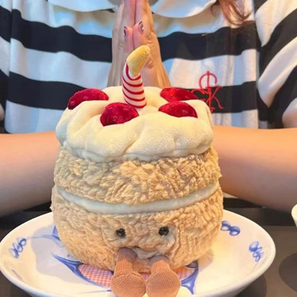 Gấu bông bánh kem Thú Nhồi Bông Hình Bánh Kem Sinh Nhật Bằng Nhựa PP Hoạt Hình Dễ Thương Độc Đáo Cho Bé Gái WHYME