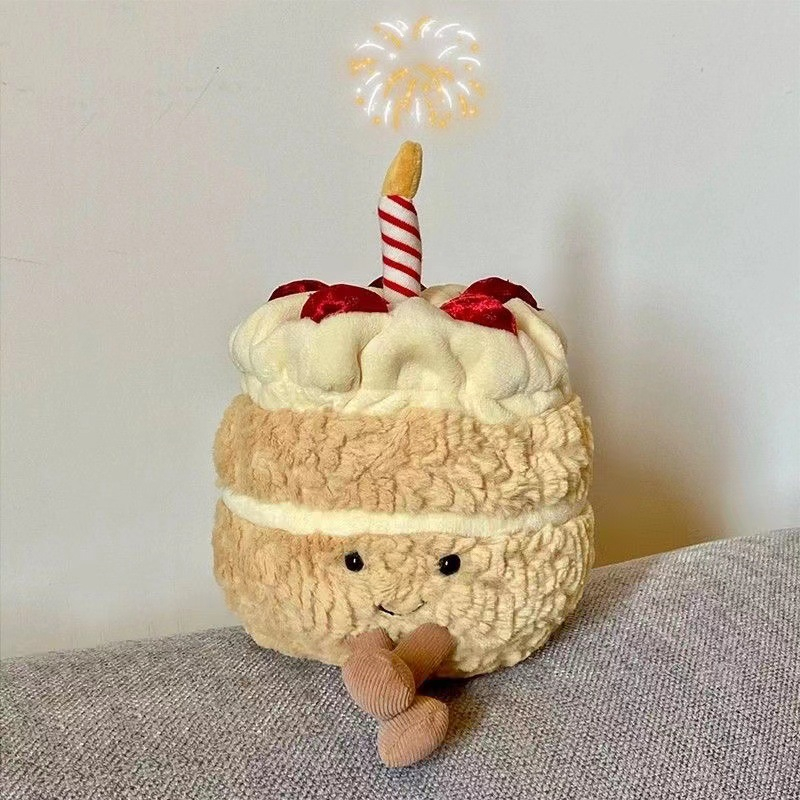 Gấu bông bánh kem Thú Nhồi Bông Hình Bánh Kem Sinh Nhật Bằng Nhựa PP Hoạt Hình Dễ Thương Độc Đáo Cho Bé Gái WHYME