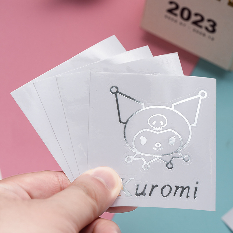 Miếng Dán Kim Loại Chống Thấm Nước Hình Sanrio Màu Bạc Trang Trí Điện Thoại