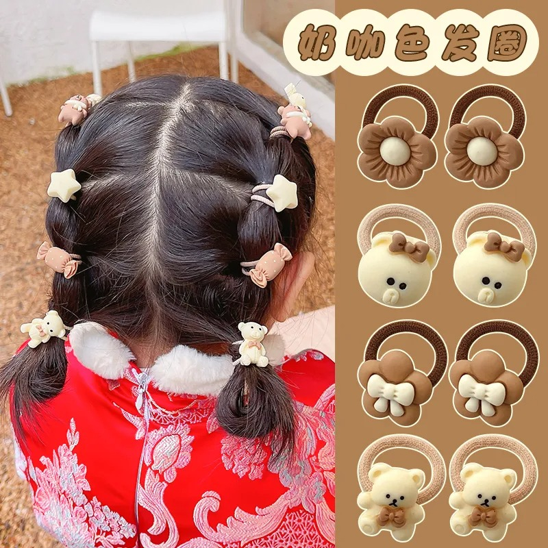 Dây Buộc Tóc Cao Su Hình Gấu Hoạt Hình Phong Cách Hàn Quốc Cho Trẻ Em