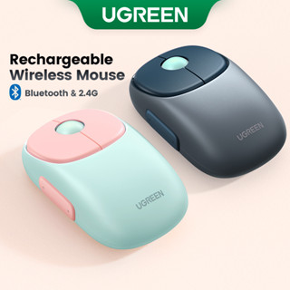 Chuột UGREEN Yên Tĩnh 2.4G Bluetooth Sạc Chuột Không Dây Hình Dạng Công Thái Học Im Lặng Nhấp 4000 DPI Cho Máy Tính MacBook Máy Tính Laptop PC Chuột