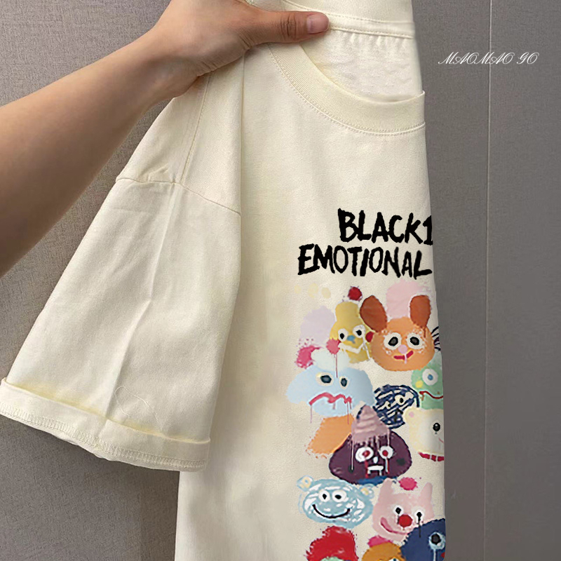 Maomao GO local brand Áo Thun 100% Cotton Tay Ngắn Cổ Tròn Năng Động Thời Trang unisex