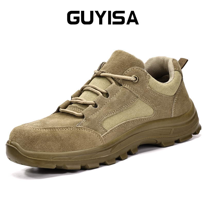 Guyisa Giày Bảo Hộ Lao Động Siêu Mềm Chống Đâm Thủng Màu Nâu Size 38-44 3062
