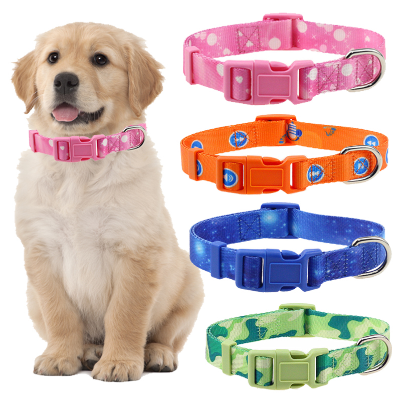 Vòng Cổ Huấn Luyện Thú Cưng Bằng Nylon In Họa Tiết Nhiều Màu Tùy Chỉnh Kích Thước Vừa Và Lớn