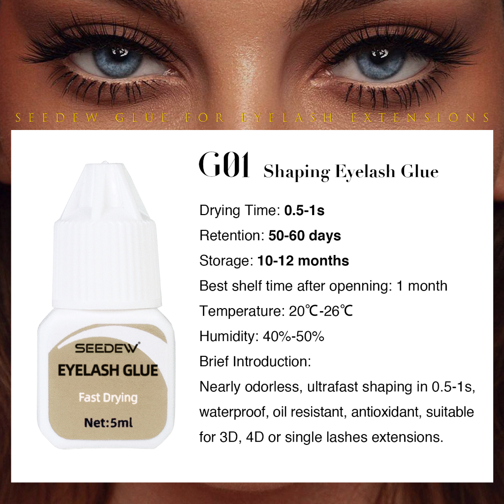 NAGARAKU SEEDEW Keo Nối Lông Mi 5ml Lâu Trôi Nhanh Khô Không Mùi Màu Đen Keo Dán Mi Định Hình Keo Dán Mi Hoa Keo Đen 2s Keo Chống Dị Ứng Không Mùi