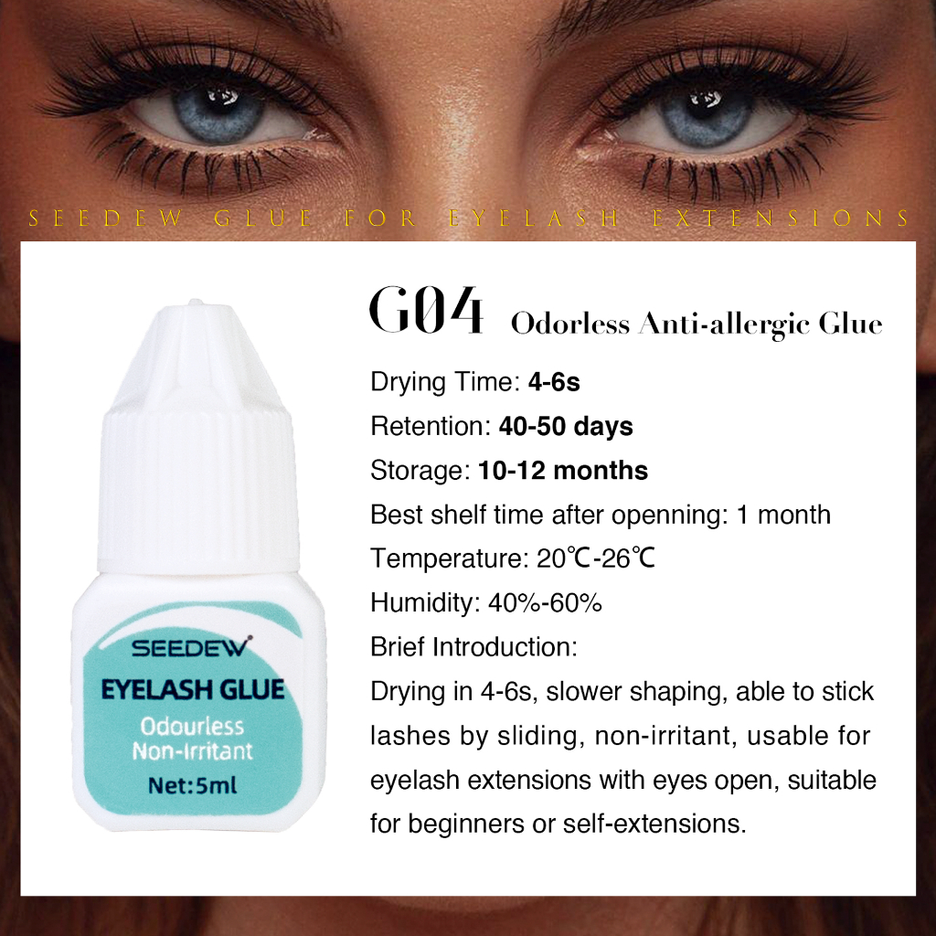 NAGARAKU SEEDEW Keo Nối Lông Mi 5ml Lâu Trôi Nhanh Khô Không Mùi Màu Đen Keo Dán Mi Định Hình Keo Dán Mi Hoa Keo Đen 2s Keo Chống Dị Ứng Không Mùi
