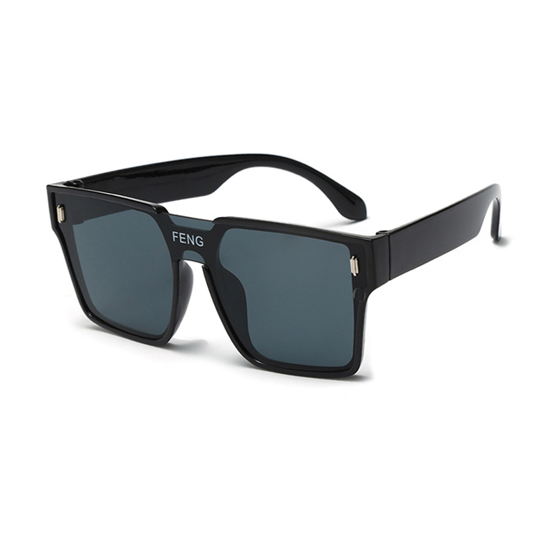 Kính Mát Hình Vuông Một Mảnh Gọng Lớn Chống Tia UV Màu Vàng / Xanh Lá Phong Cách Hip Hop Du Lịch Ngoài Trời Dành Cho Bé Trai Và Bé Gái