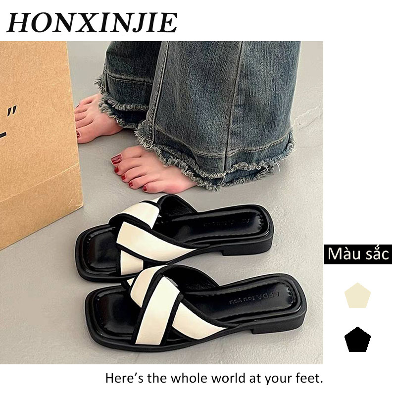 HONGXINJIE dép nữ dép sandal nữ mules 2023 HOTSALE Sản phẩm mới vào mùa hè thời trang 062732