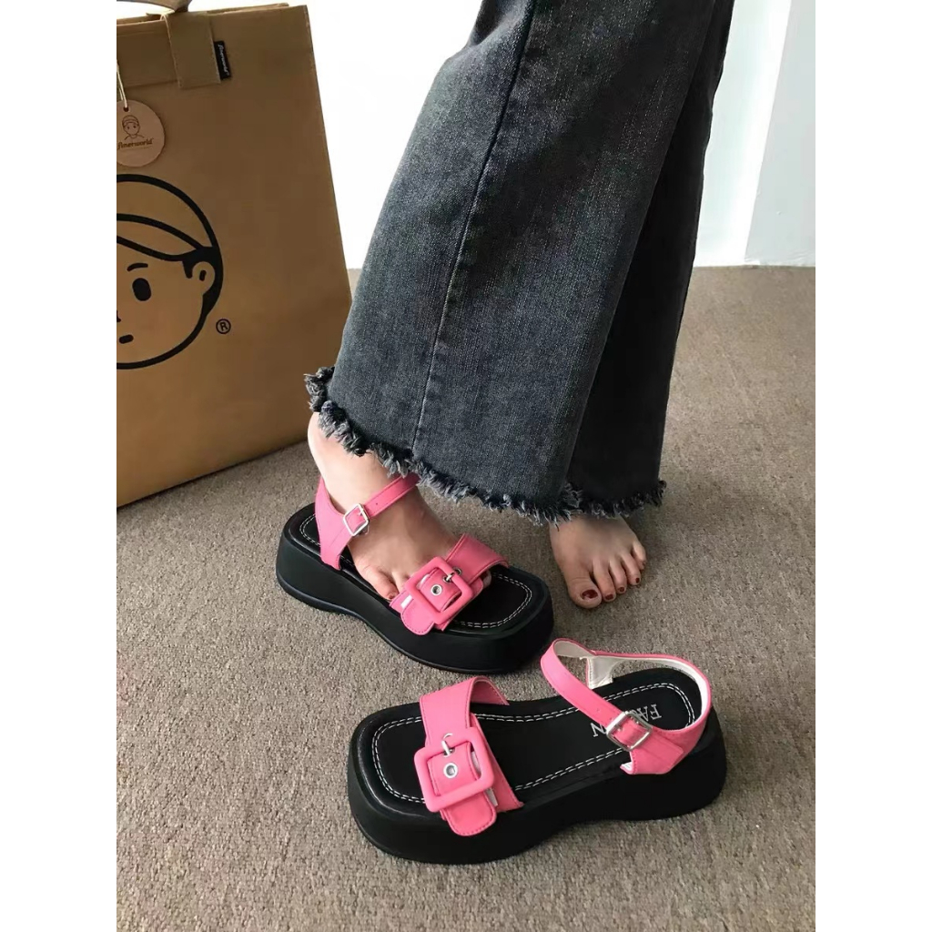 Sandal Đế Dày Thời Trang Mùa Hè 2023 Phong Cách Roman Mới Cho Nữ