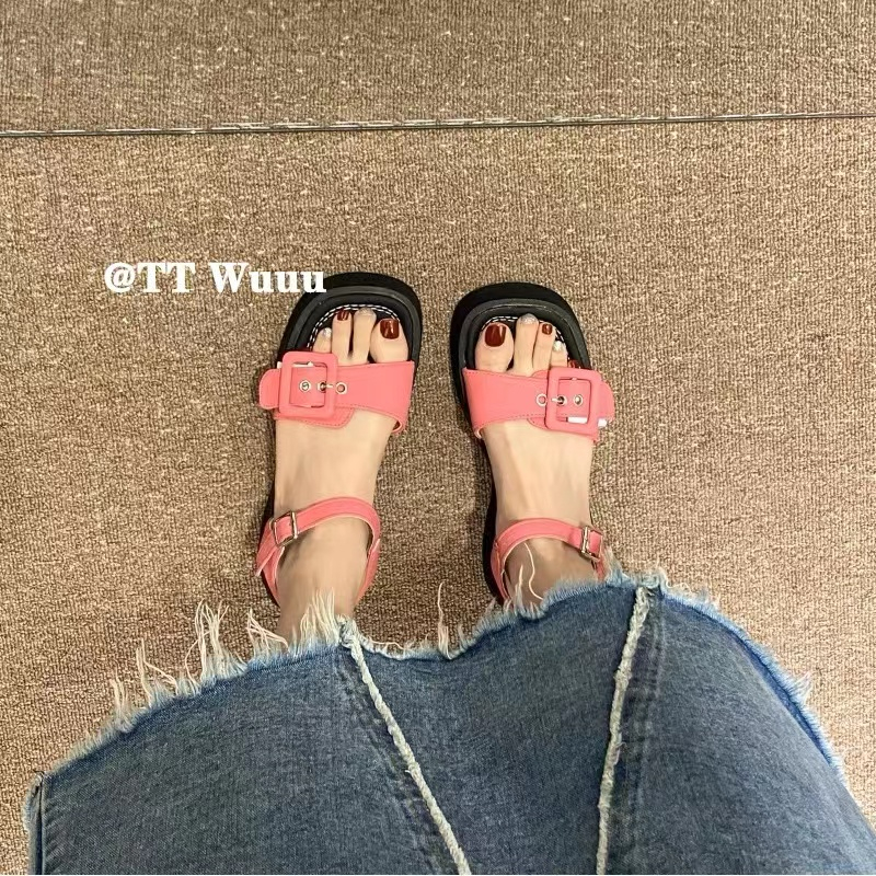 Sandal Đế Dày Thời Trang Mùa Hè 2023 Phong Cách Roman Mới Cho Nữ