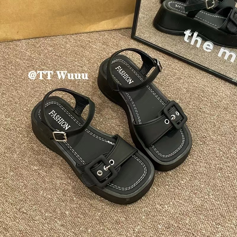 Sandal Đế Dày Thời Trang Mùa Hè 2023 Phong Cách Roman Mới Cho Nữ