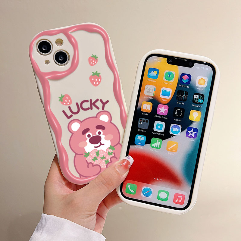 Ốp Điện Thoại Silicone Họa Tiết Gấu Hồng Cho iPhone 11 7 8plus 12Pro 6sPlus 14 13Promax X XR XsMax SE 12