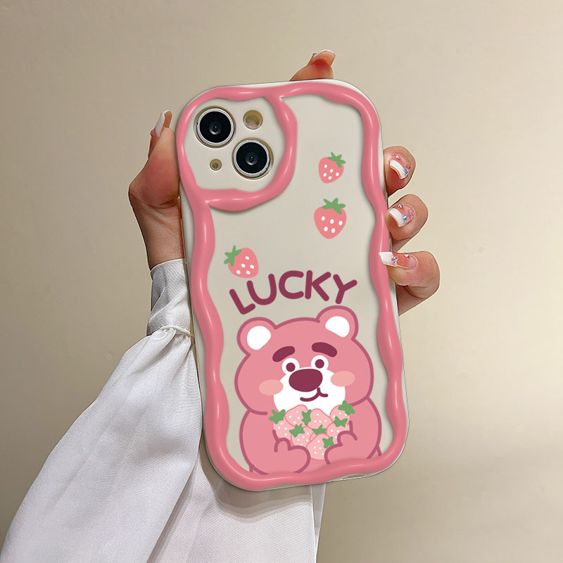 Ốp Điện Thoại Silicone Họa Tiết Gấu Hồng Cho iPhone 11 7 8plus 12Pro 6sPlus 14 13Promax X XR XsMax SE 12