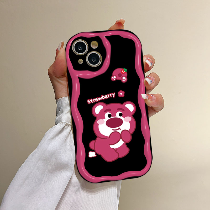 Ốp Điện Thoại Silicone Họa Tiết Gấu Hồng Cho iPhone 11 7 8plus 12Pro 6sPlus 14 13Promax X XR XsMax SE 12