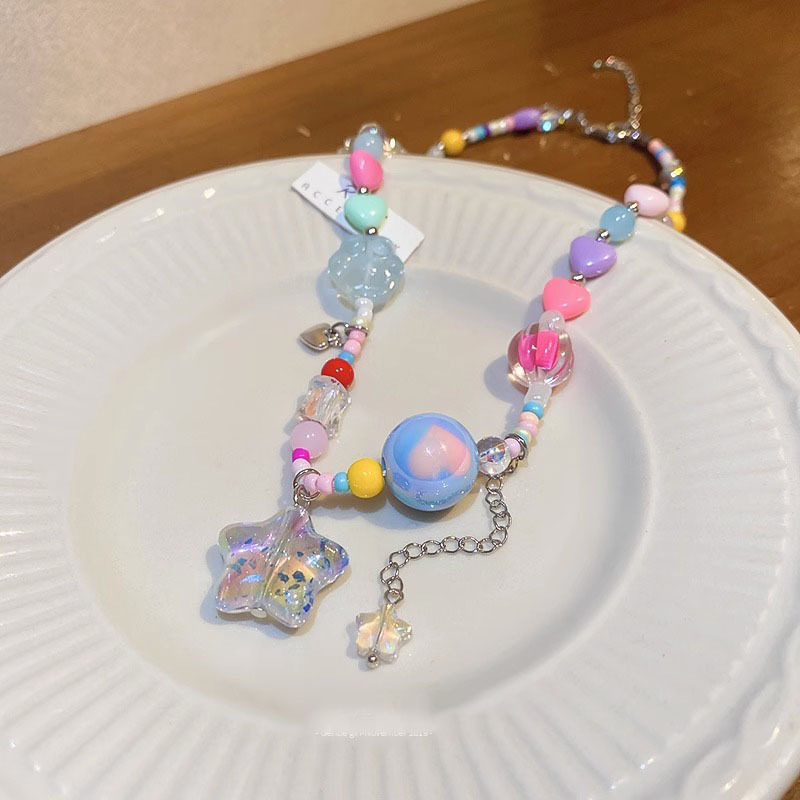 Vòng cổ dopamine Y2K Mặt Hình Hành Tinh Ngôi Sao Nhiều Màu Sắc Phong Cách Hàn Quốc Thời Trang Mùa Hè Cho Học Sinh