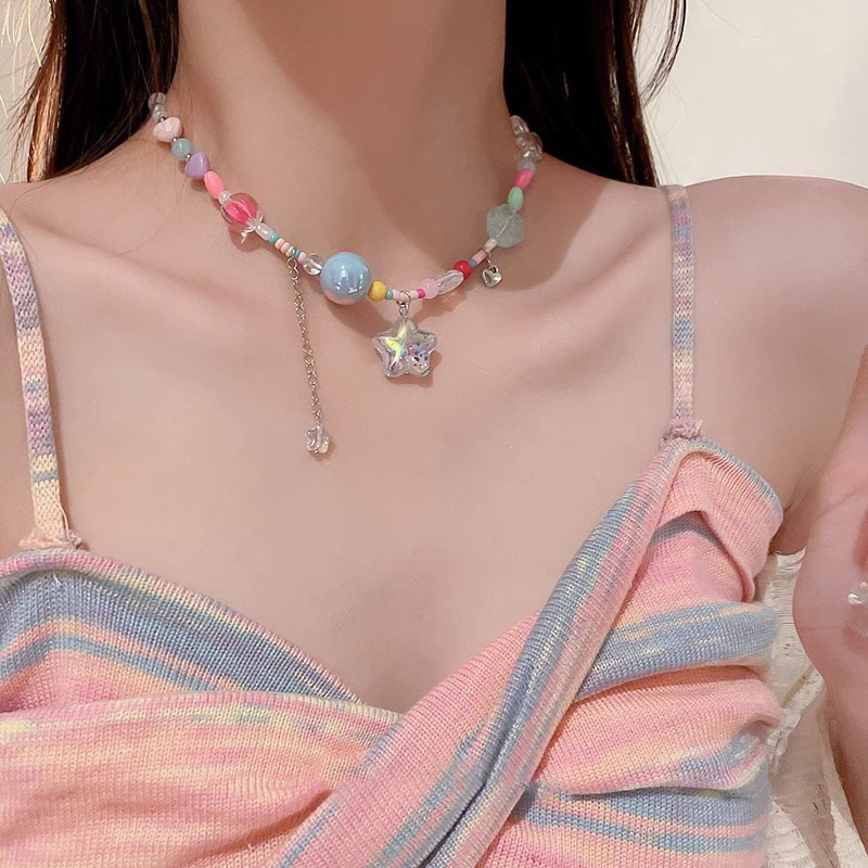 Vòng cổ dopamine Y2K Mặt Hình Hành Tinh Ngôi Sao Nhiều Màu Sắc Phong Cách Hàn Quốc Thời Trang Mùa Hè Cho Học Sinh