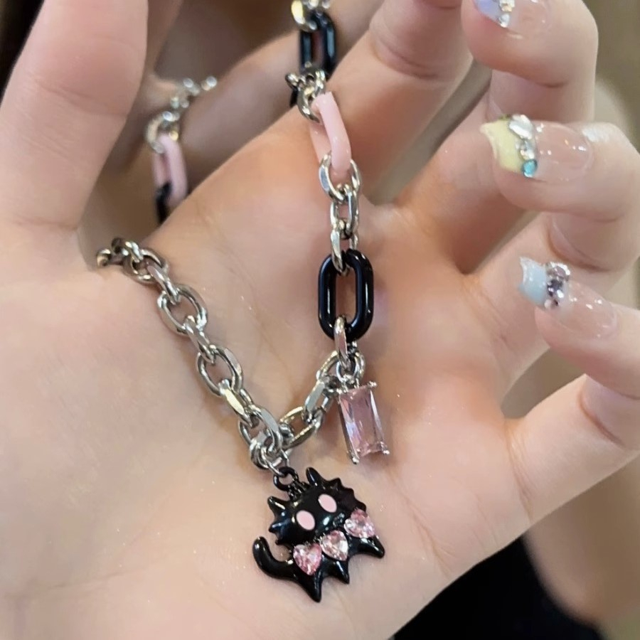 Vòng cổ Mạ Vàng / Bạc 2K Hình Mèo Phong Cách Hip Hop Thời Trang