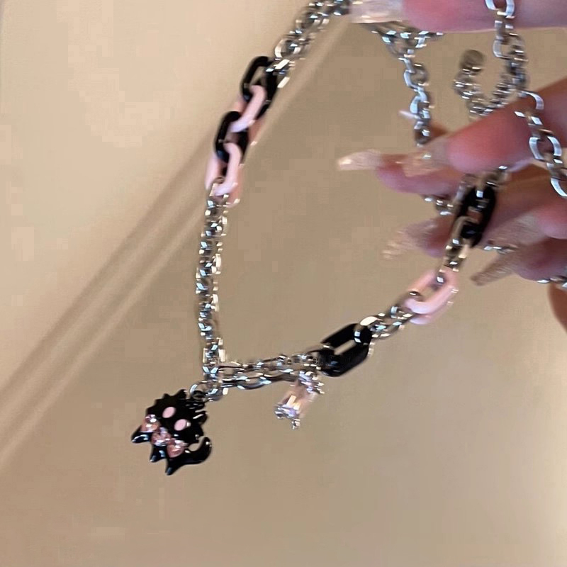 Vòng cổ Mạ Vàng / Bạc 2K Hình Mèo Phong Cách Hip Hop Thời Trang