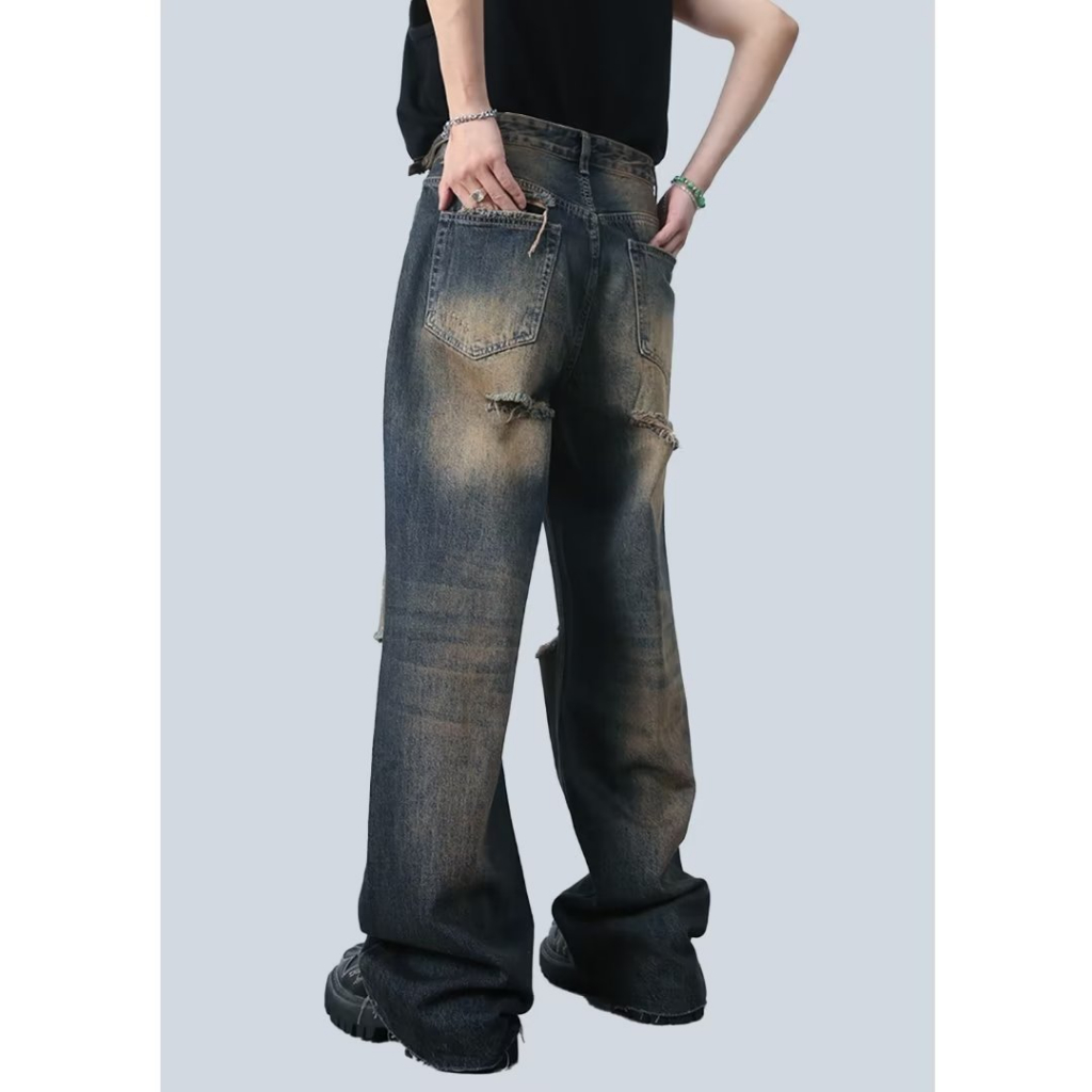 Quần jeans Dài Ống Rộng Thời Trang Dành Cho Nam
