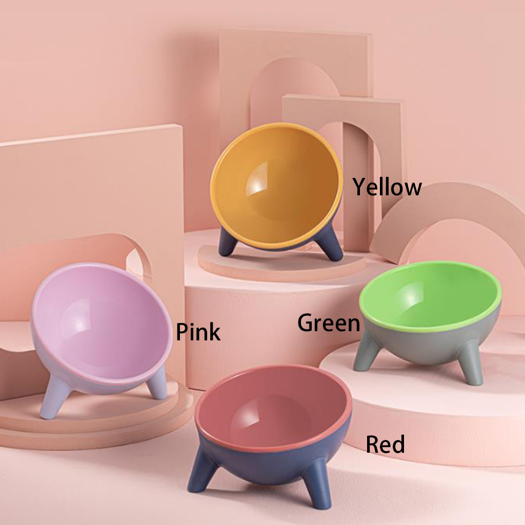 Elsabell. Bát ăn cho thú cưng Bảo vệ cổ nghiêng Dung tích cao Dễ dàng sinh chống trượt Kitty chó mèo