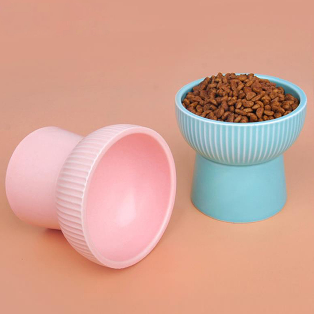 Elsabell. Bát ăn cho thú cưng Bảo vệ cổ nghiêng Dung tích cao Dễ dàng sinh chống trượt Kitty chó mèo