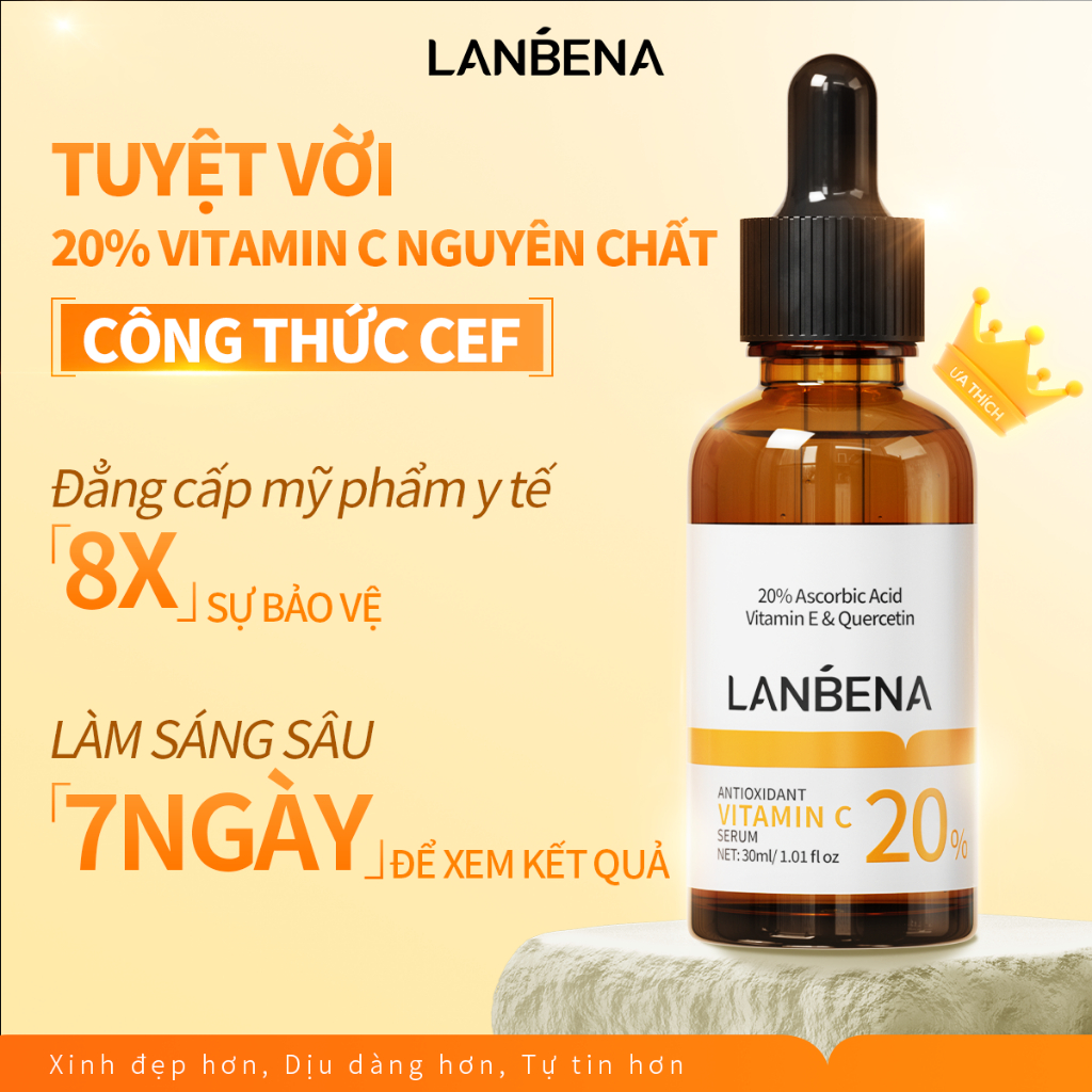 [PLUS] Serum LANBENA làm sáng da 20% vitamin C nguyên chất /Trắng Da Trong 7 Ngày (15ml/30ml)