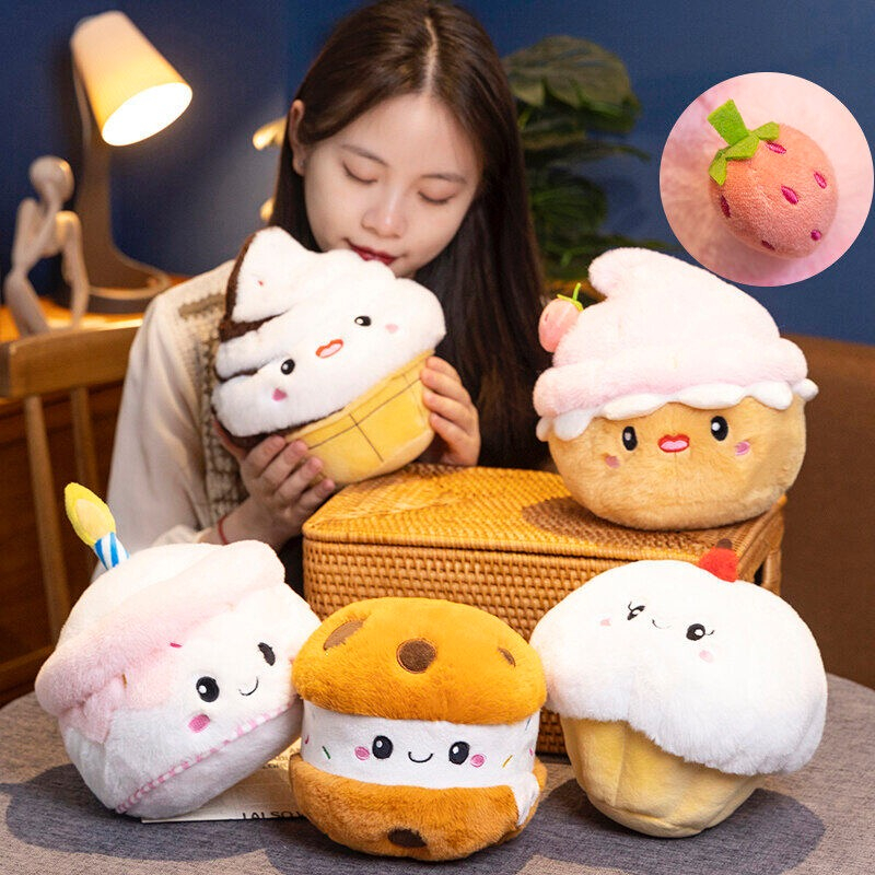 Búp Bê Đồ Chơi Nhồi Bông Hình Bánh Kem Hoạt Hình Dành Cho Trẻ